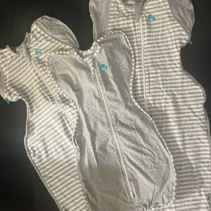 Love to Dream Gray Sleep Sacks with Stripes